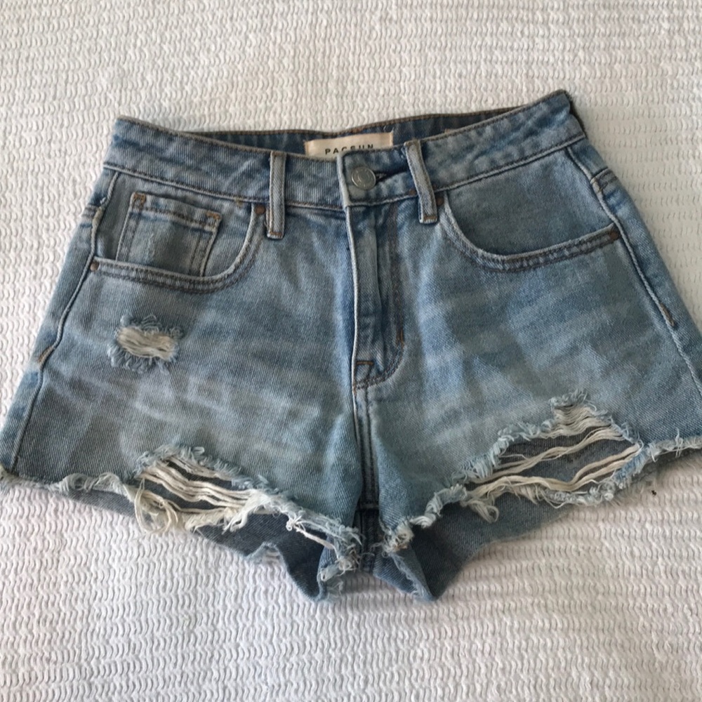 PacSun high rise denim shorts